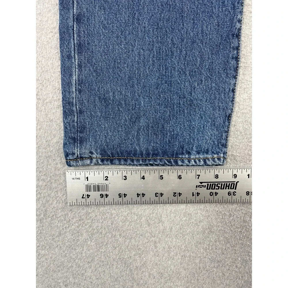 Levis Premium 501 Button Fly Jeans Mens 36x34 Blue Big E Original Straight Leg